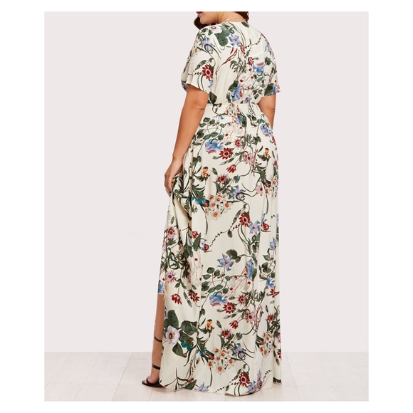 Yellow Floral Button Down Maxi Dress - Picture 4 of 4